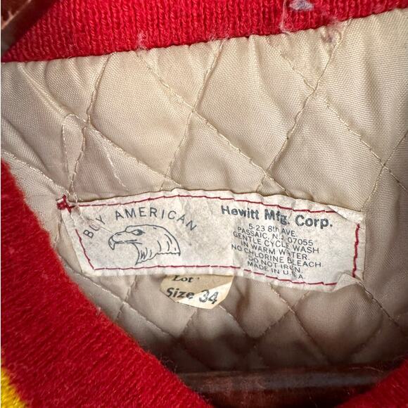 VTG 80s Satin Bomber Jacket Sz L Red Gold North Bergen Choir New Jersey Retro - Picture 7 of 8